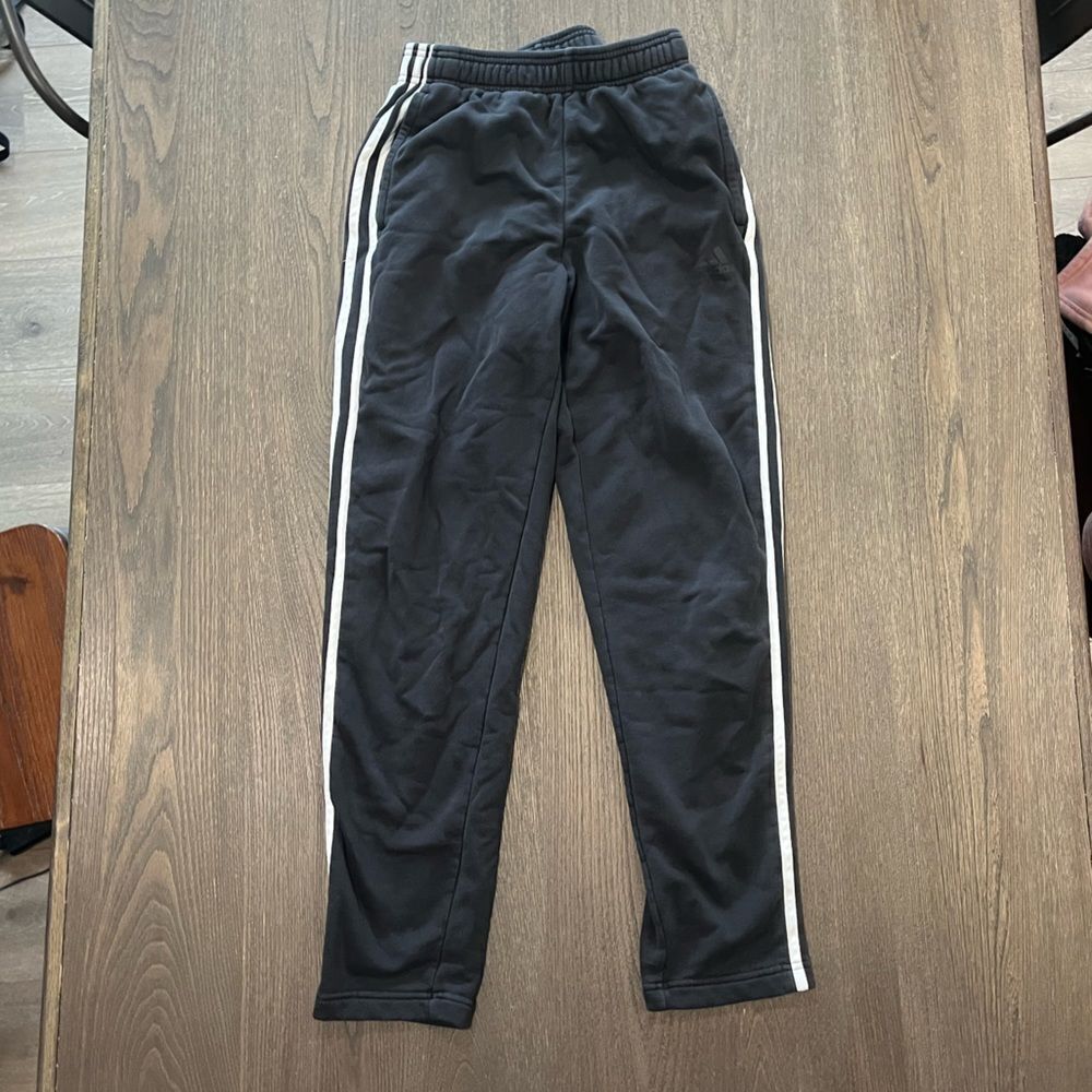 Adidas Black White Striped Jogger Track Pants Size S